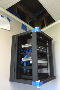 Network Rack Installed on Wall